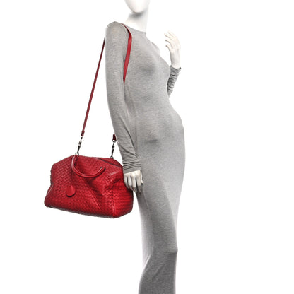 Bottega Veneta Nappa Intrecciato Boston Carmine 2 of 11
