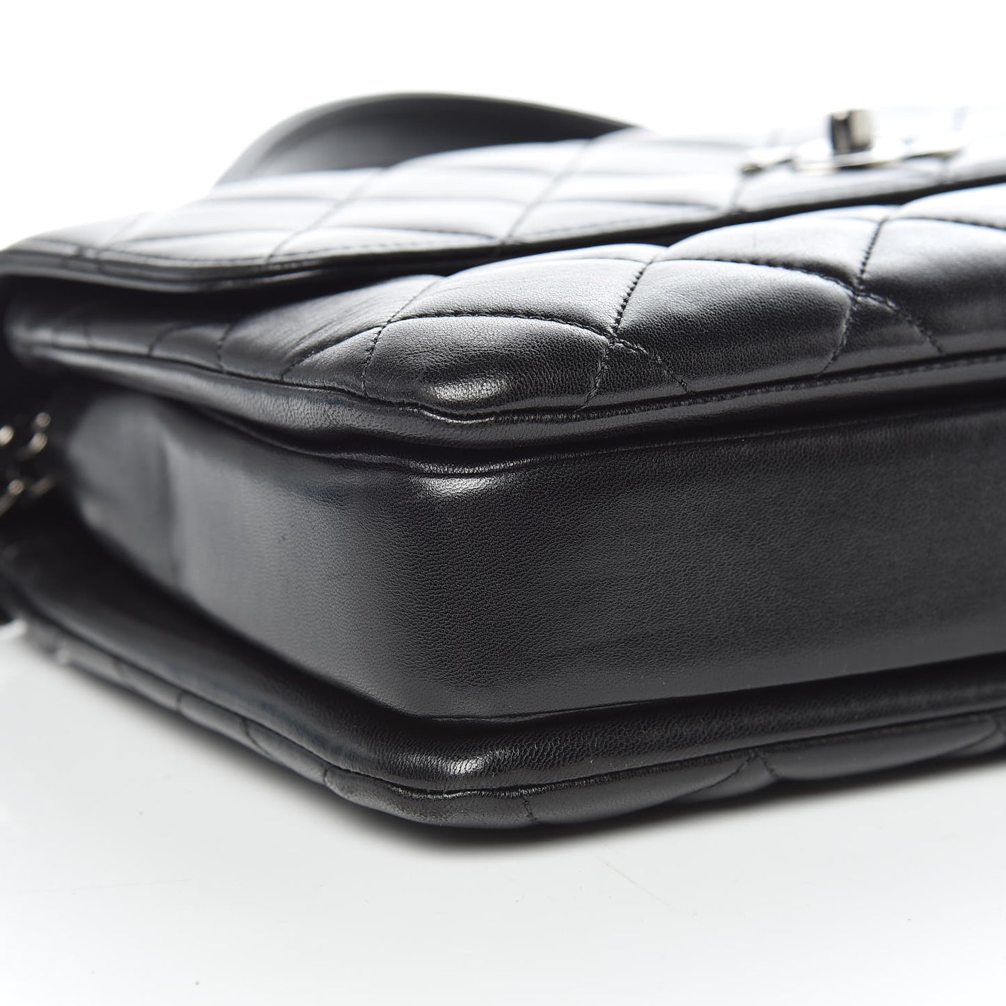 Lambskin Quilted Medium Trendy CC Flap Dual Handle Bag Black