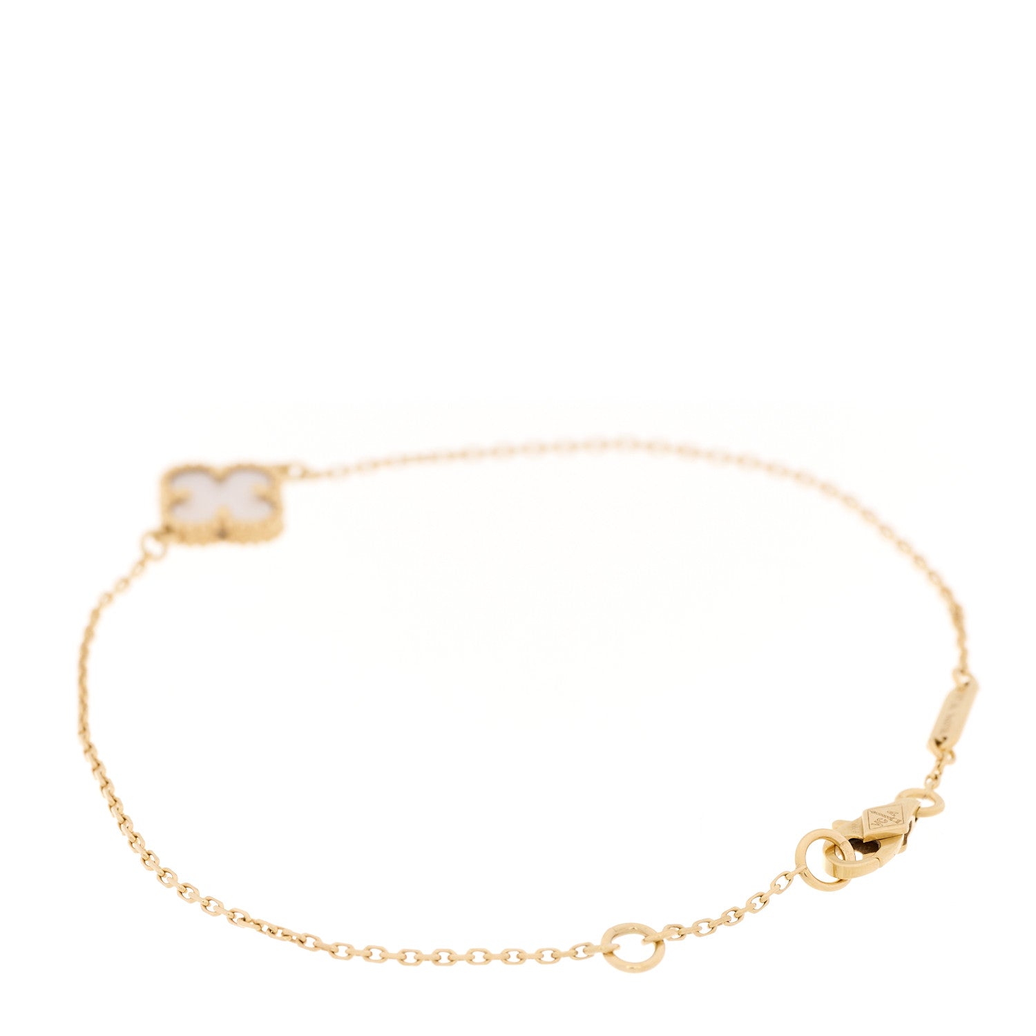 Van Cleef & Arpels 18K Yellow Gold Mother of Pearl Sweet Alhambra Bracelet 3 of 6