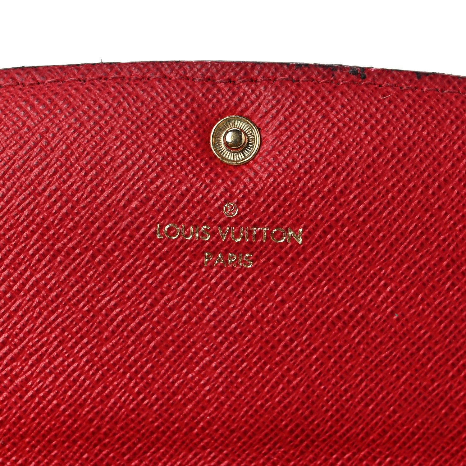 Louis Vuitton Damier Ebene Emilie Wallet Red 6 of 9