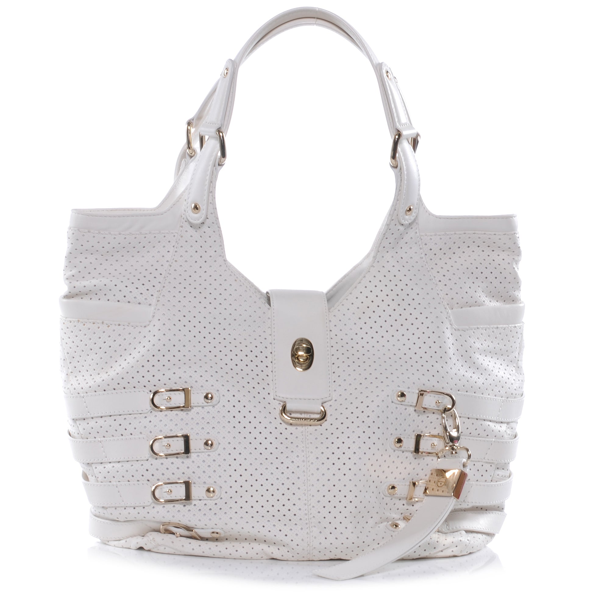 Jimmy Choo Leather Perforated Bree Bag White 1 of 6