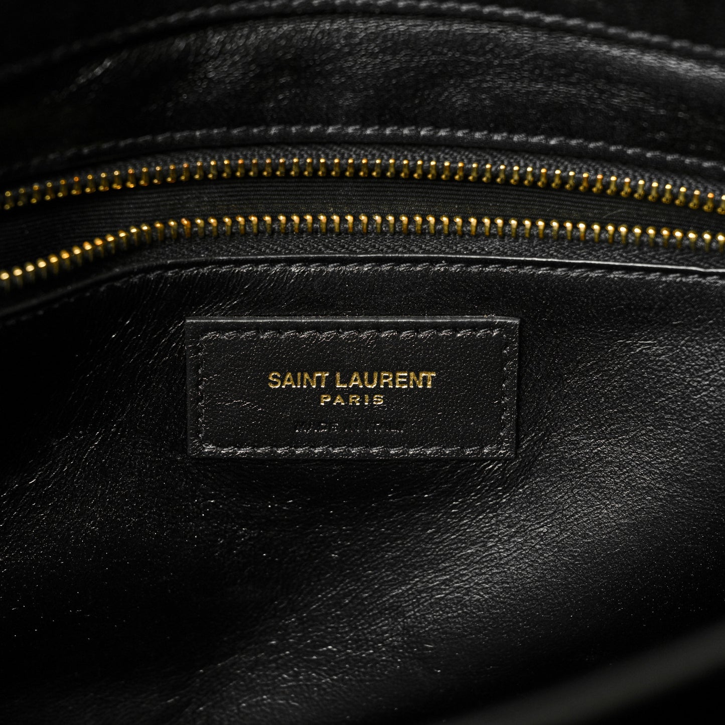 Calfskin Crocodile Embossed Gaby Satchel Black