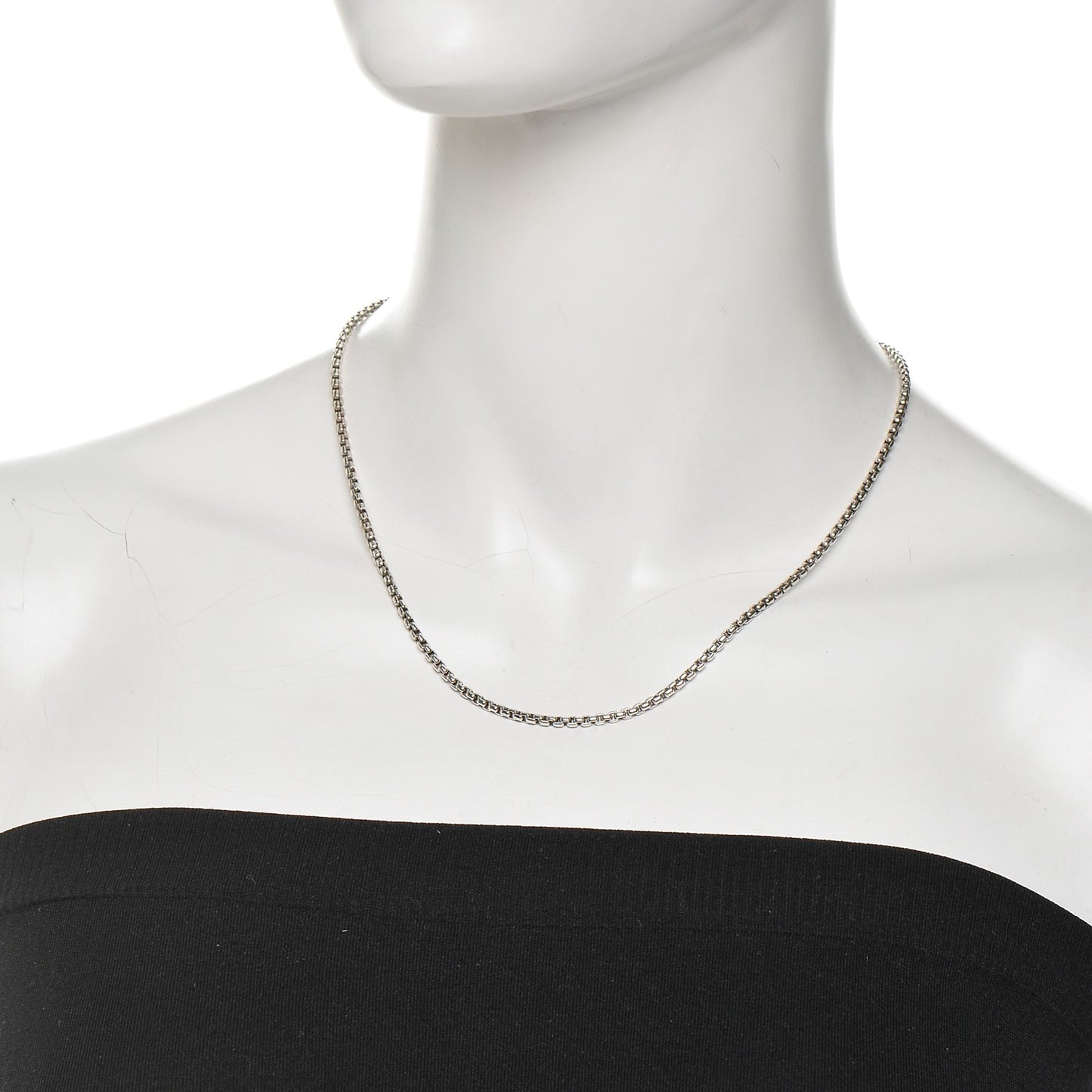 Sterling Silver 14K Yellow Gold 2.7mm Small Box Chain Necklace 18"
