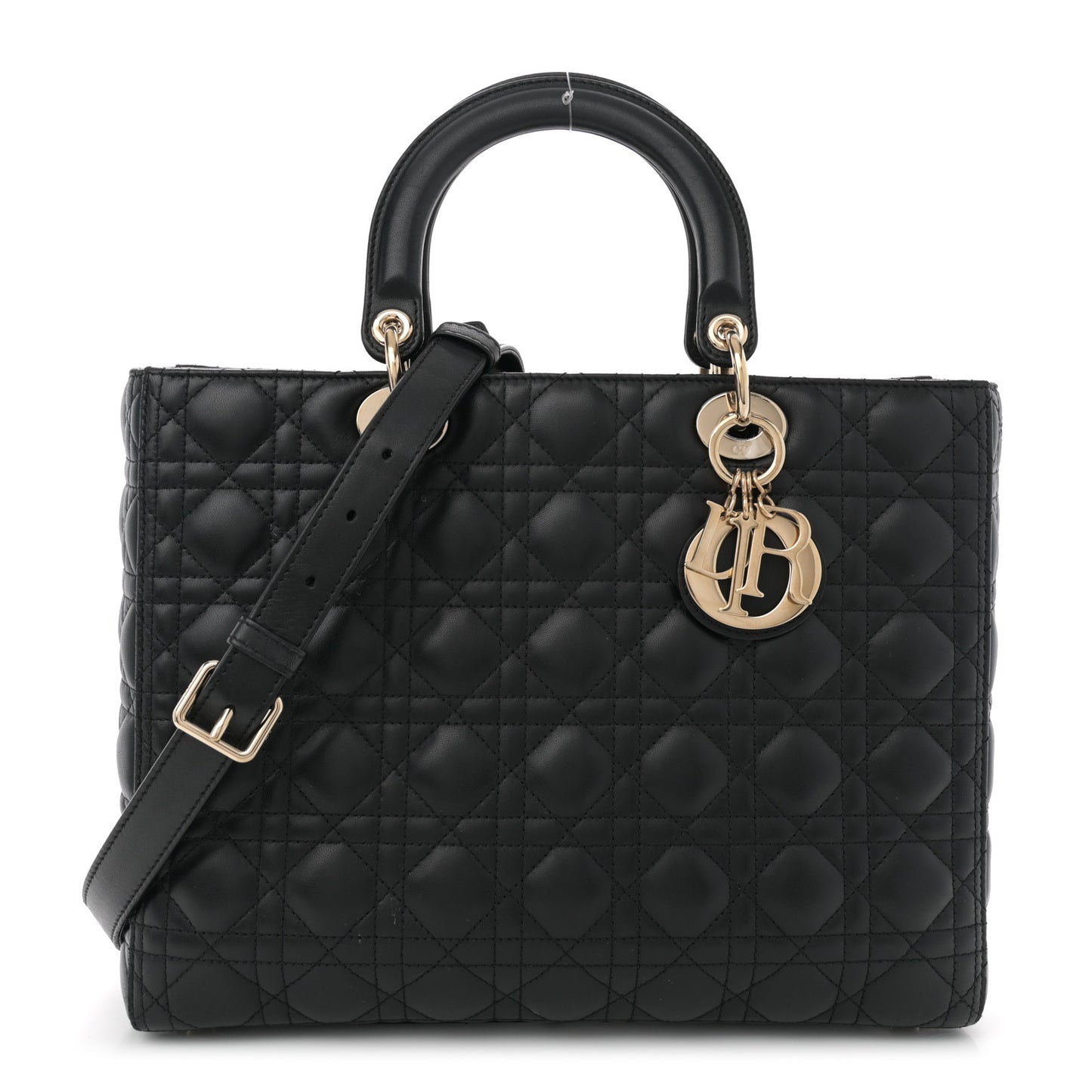 Lambskin Cannage Large Lady Dior Black