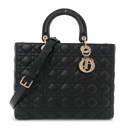 Christian Dior Lambskin Cannage Large Lady Dior Black 1 of 10