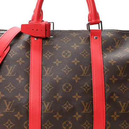 Louis Vuitton Calfskin Monogram Keepall Bandouliere 50 Coquelicot 6 of 8