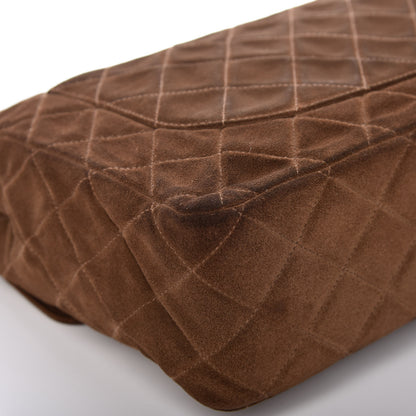 Chanel Suede Quilted Jumbo Single Flap Brown 17 of 21