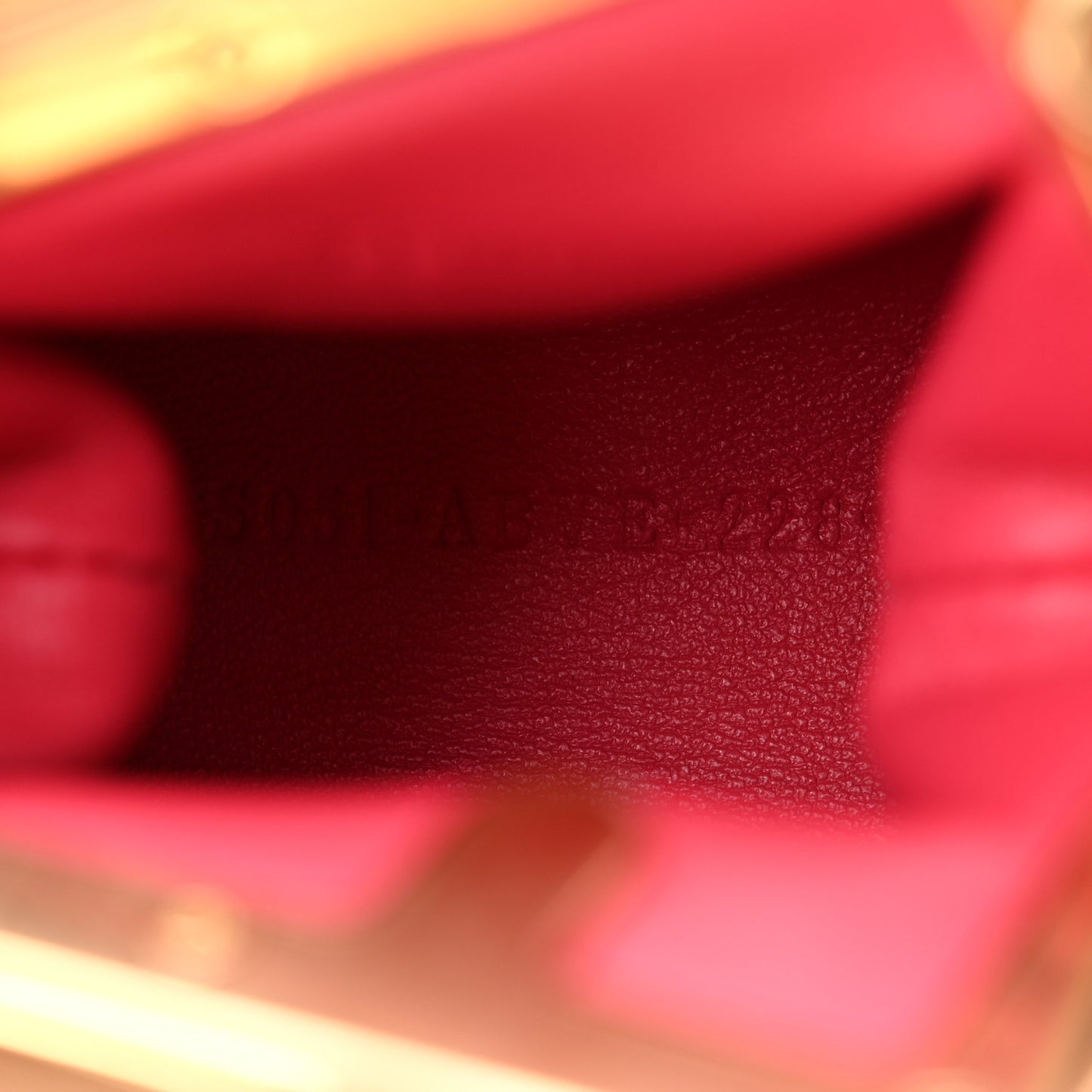 Shiny Nappa Nano Fendi First Bag Charm Lampone