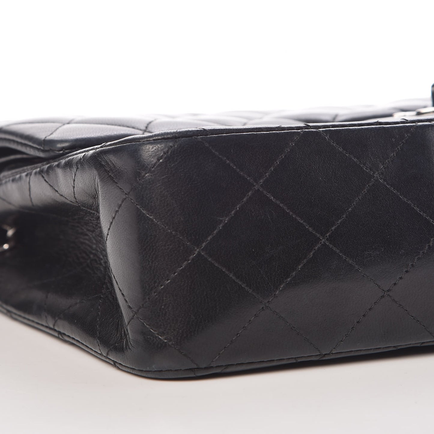 Lambskin Quilted Medium Double Flap Black