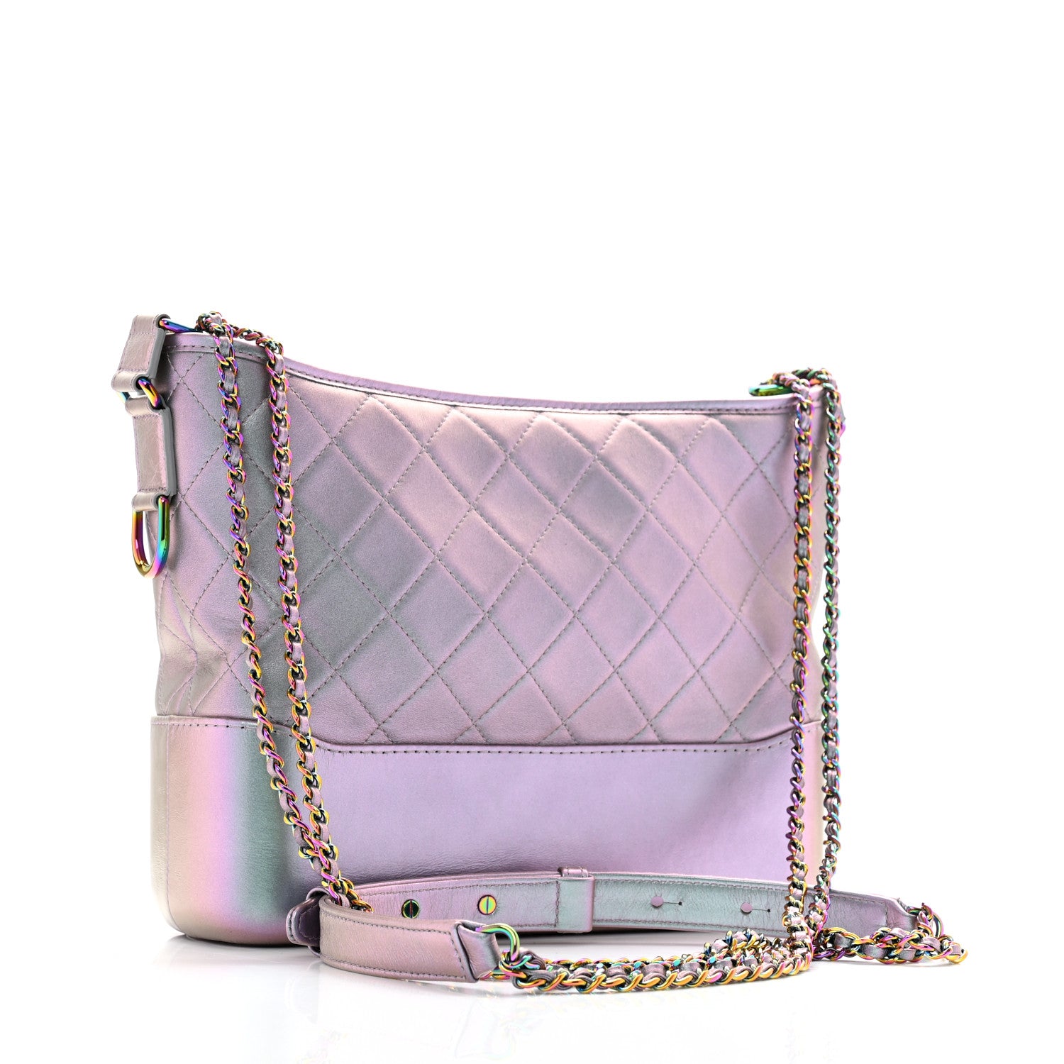 Chanel Iridescent Lambskin Calfskin Quilted Medium Gabrielle Hobo Light Purple 3 of 11