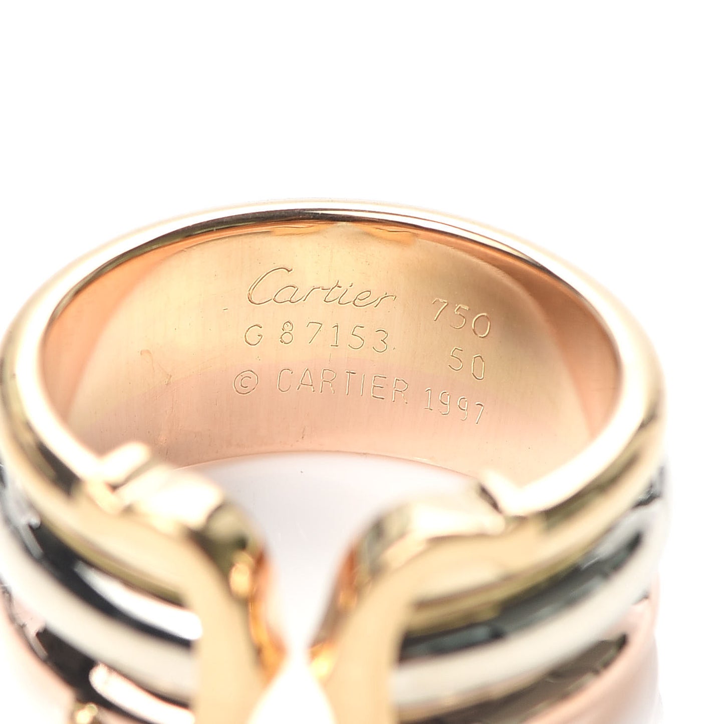 18K Pink Yellow White Gold C De Ring 50 5.25