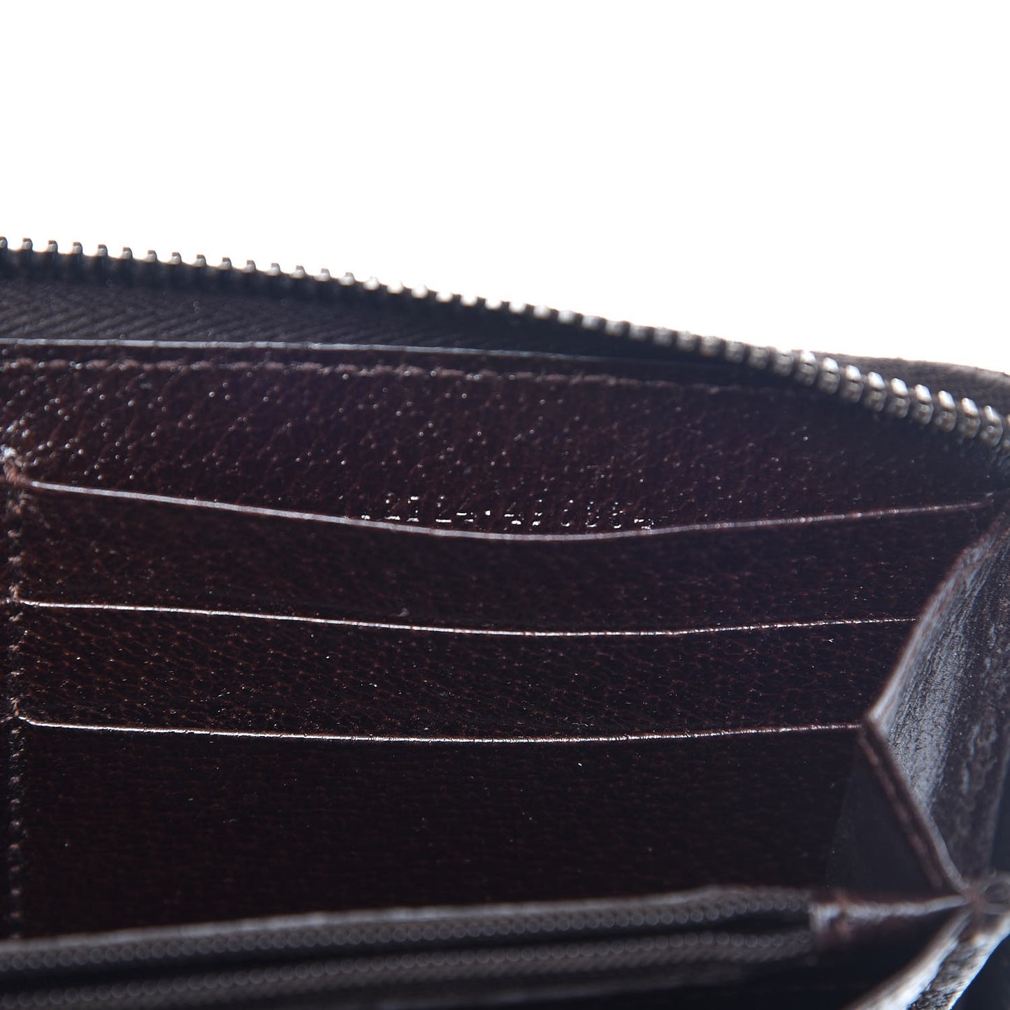Monogram Metal Bar Zip Around Wallet Dark Brown