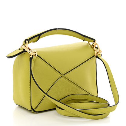 Loewe Calfskin Mini Puzzle Bag Lime Yellow 3 of 10