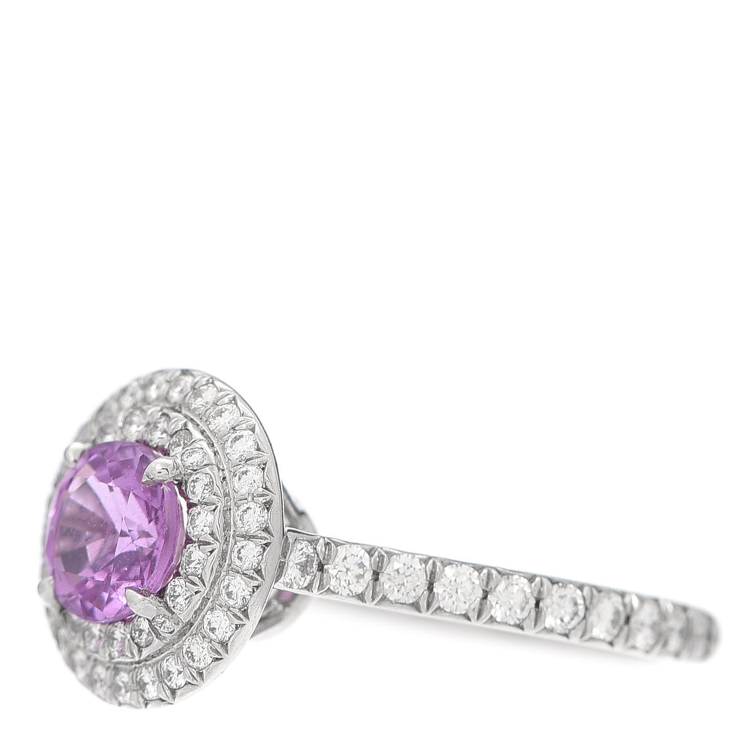 Tiffany Platinum Diamond Pink Sapphire Soleste Ring 45 3.25 3 of 6