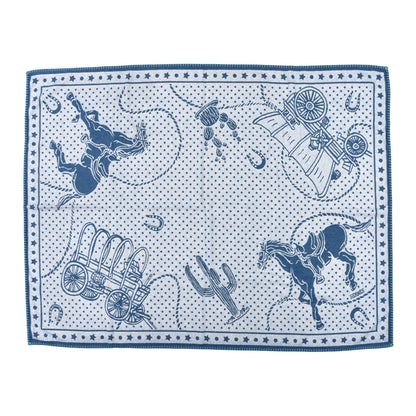 Hermes Wool Cashmere Western And Company Blanket Cobalt 1 of 4