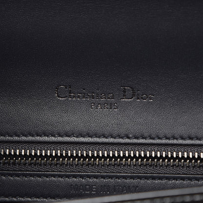 Christian Dior Metallic Patent Micro-Cannage Medium Diorama Flap Bag Graphite 6 of 8