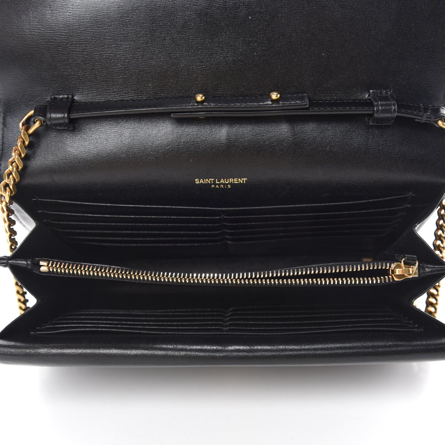 Smooth Calfskin Monogram Sulpice Chain Wallet Black