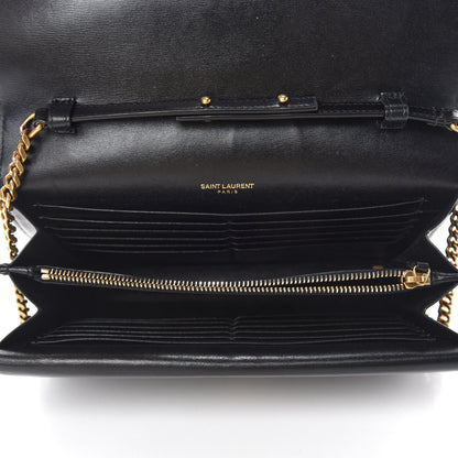 Saint Laurent Smooth Calfskin Monogram Sulpice Chain Wallet Black 5 of 11