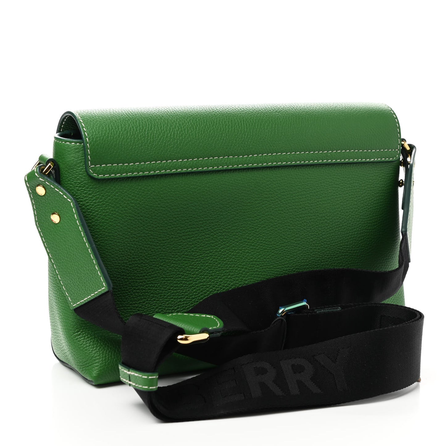 Grainy Calfskin Vintage Check Note Crossbody Bag Ivy Green