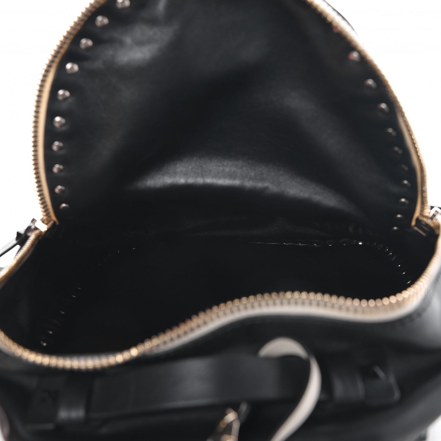 Calfskin Medium Rockstud Backpack Black Light Ivory