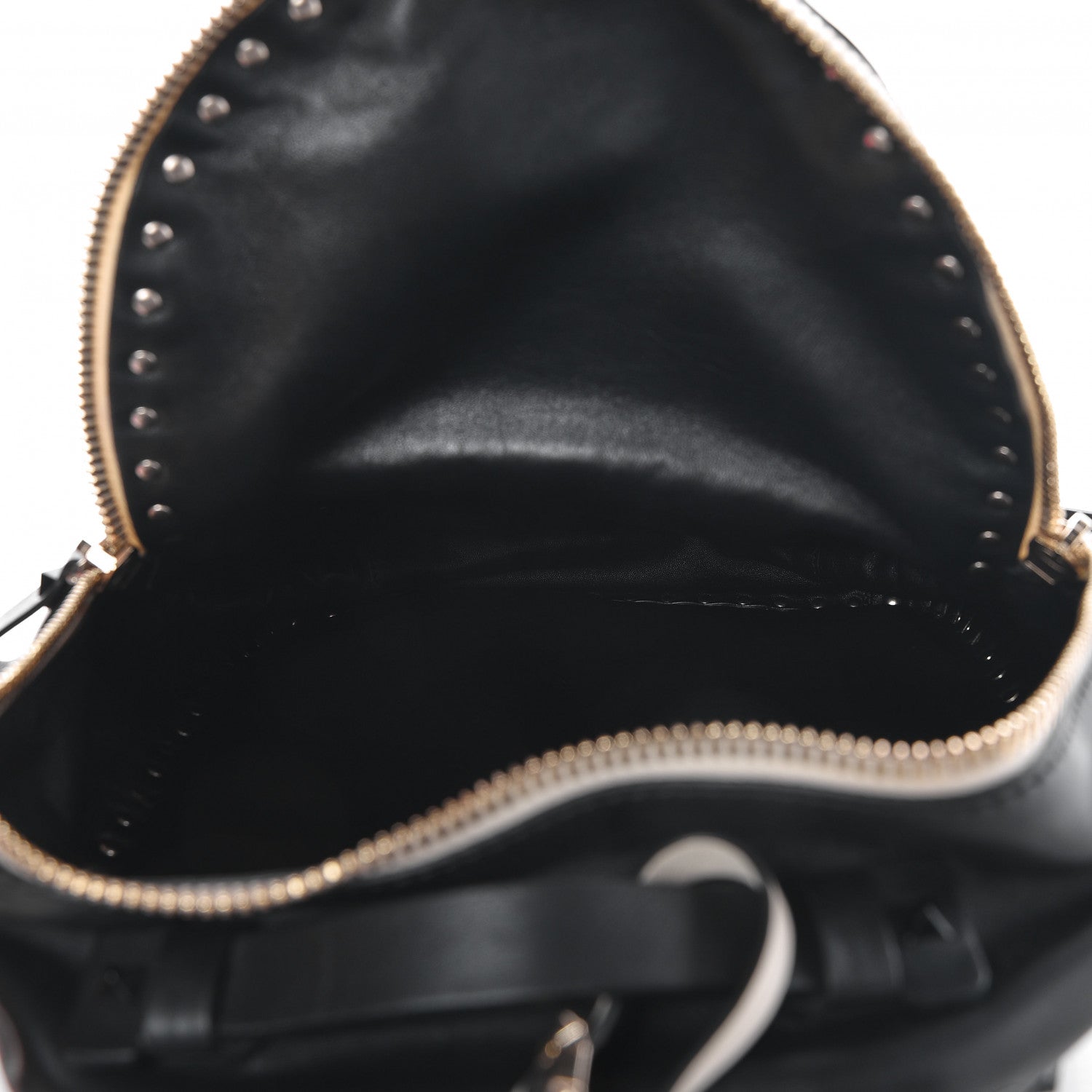 Valentino Garavani Calfskin Medium Rockstud Backpack Black Light Ivory 5 of 7