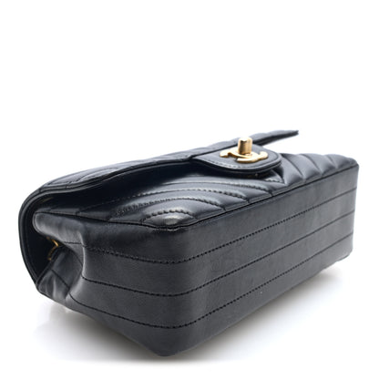 Chanel Lambskin Chevron Quilted Mini Rectangular Flap Black 4 of 10
