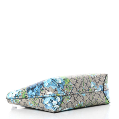 Gucci GG Supreme Monogram Blooms Small Reversible Tote Beige Blue Navy 6 of 14