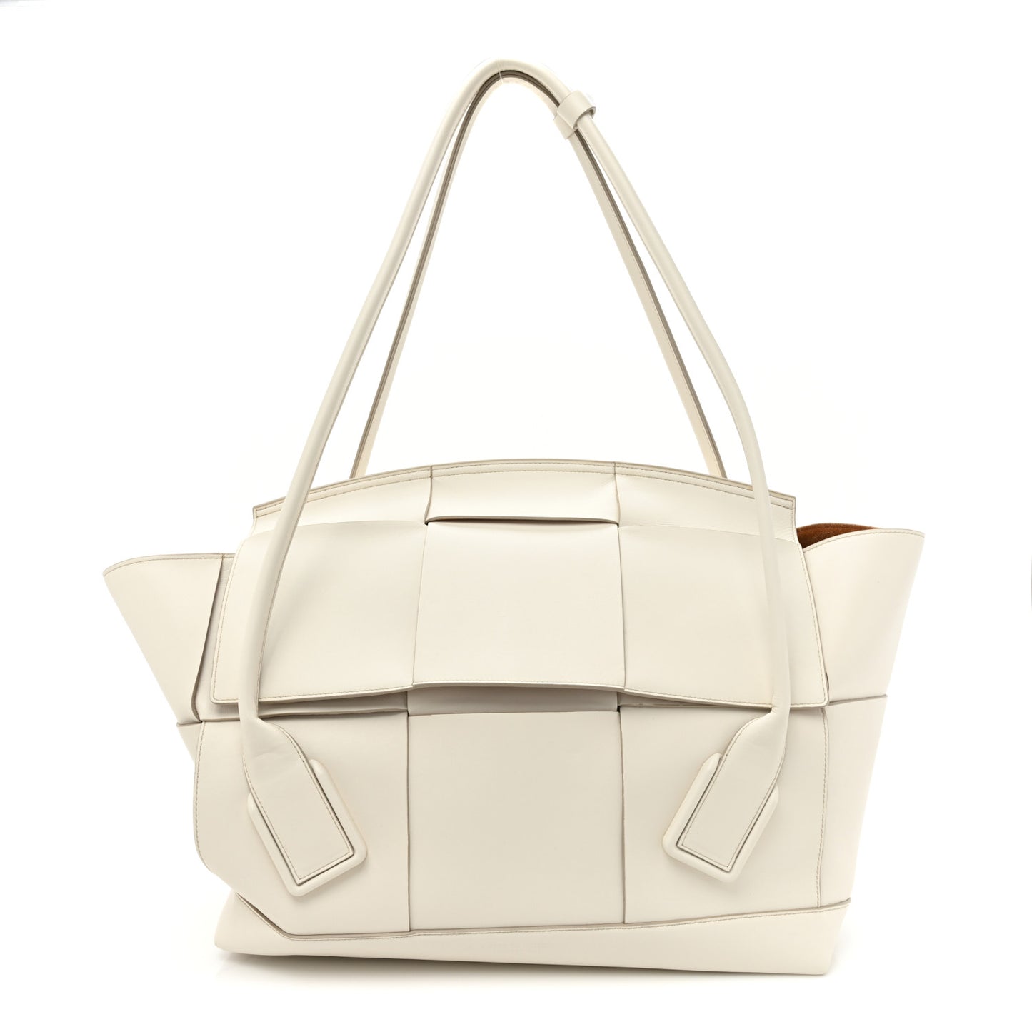 French Calfskin Maxi Intrecciato Large Arco Bianco