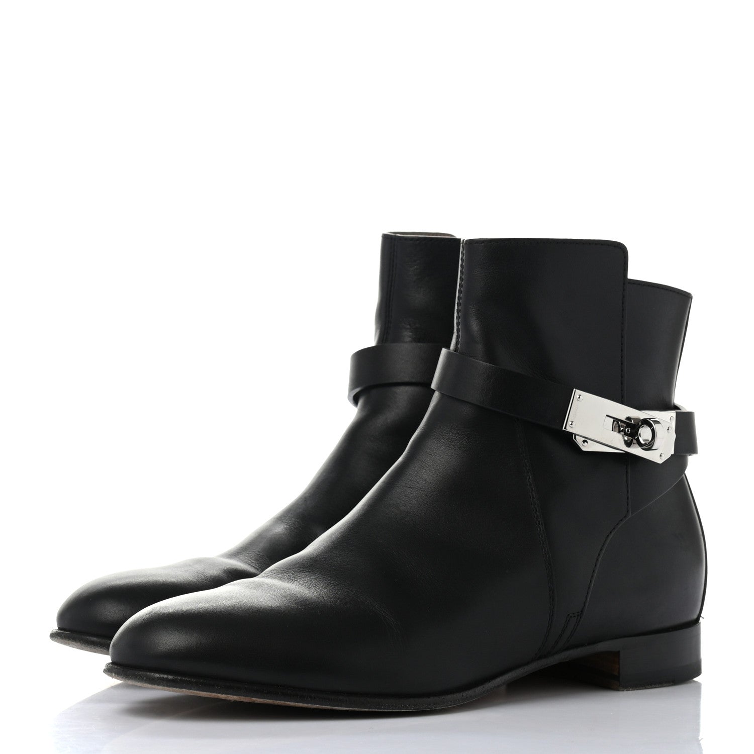 Hermes Calfskin Neo Low Boots 36.5 Black 3 of 10