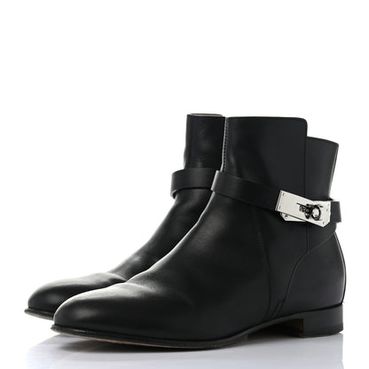 Hermes Calfskin Neo Low Boots 36.5 Black 3 of 10