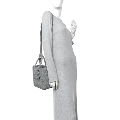 Christian Dior Ultra Matte Calfskin Cannage Medium Lady Dior Grey Stone 2 of 9