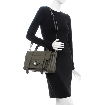 Proenza Schouler Grained Calfskin Medium PS1 Plus Satchel Cypress 2 of 9
