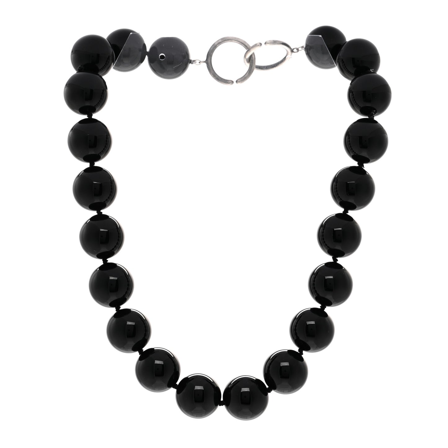 Sterling Silver Black Onyx 18mm Paloma Picasso Bead Necklace