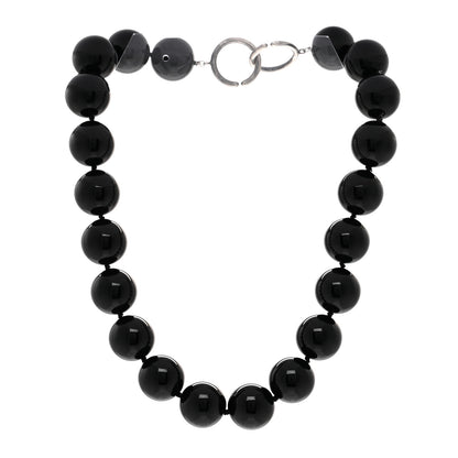 Tiffany Sterling Silver Black Onyx 18mm Paloma Picasso Bead Necklace 3 of 4
