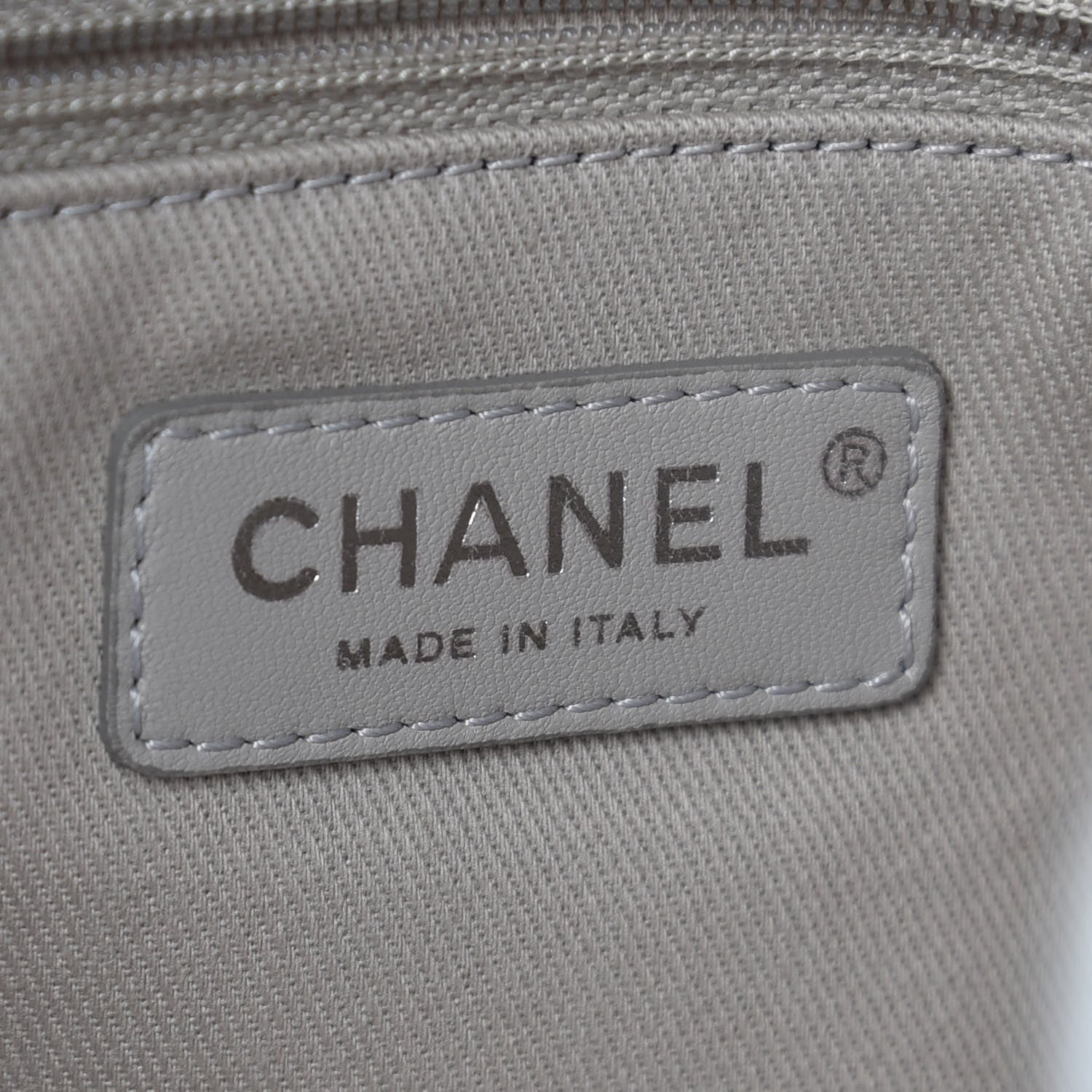 Chanel Calfskin Laser Cut Perforated CC Tote Silver 8 of 10