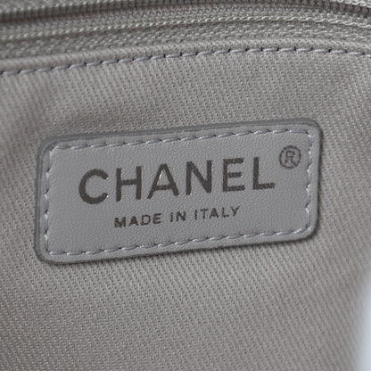 Chanel Calfskin Laser Cut Perforated CC Tote Silver 8 of 10