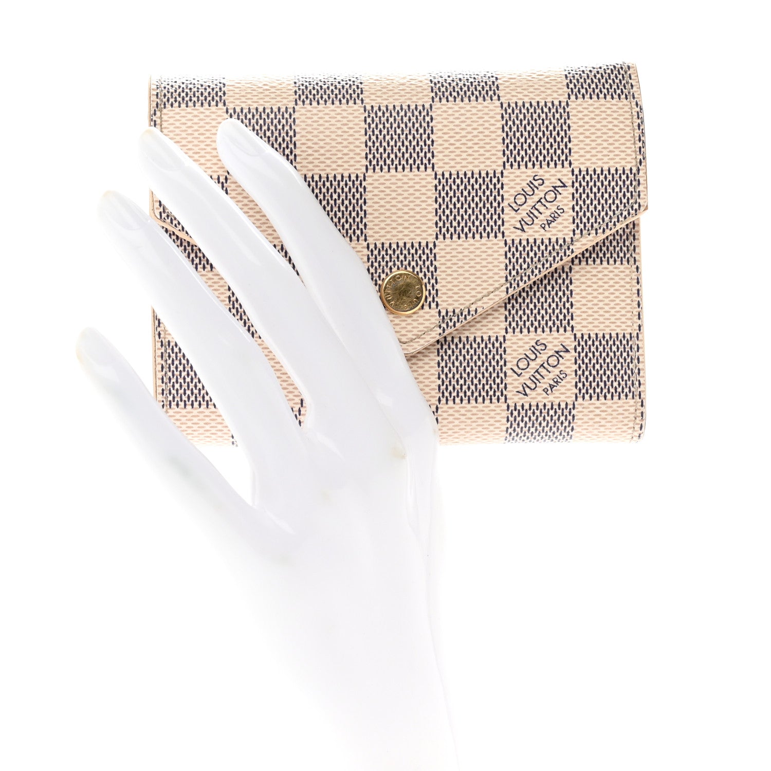 Louis Vuitton Damier Azur Victorine Wallet Rose Ballerine 2 of 9