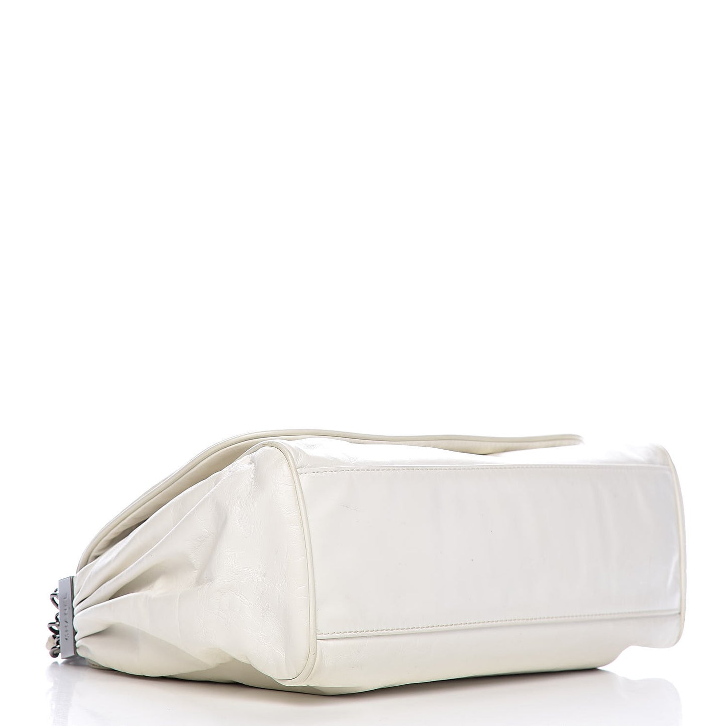 Calfskin Large Rock and Chain Flap White