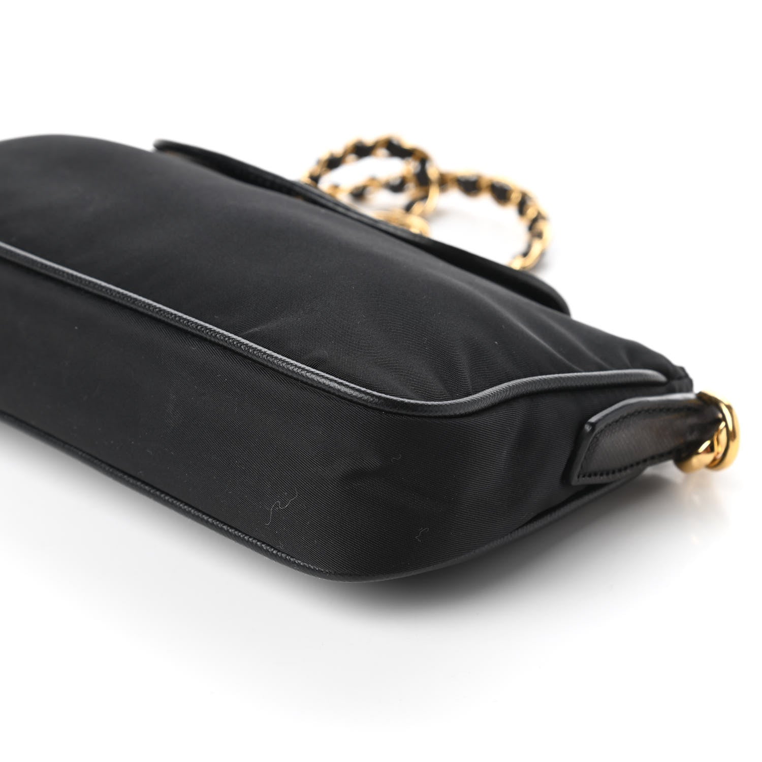 Prada Tessuto Nylon Saffiano Crossbody Bag Black 7 of 10