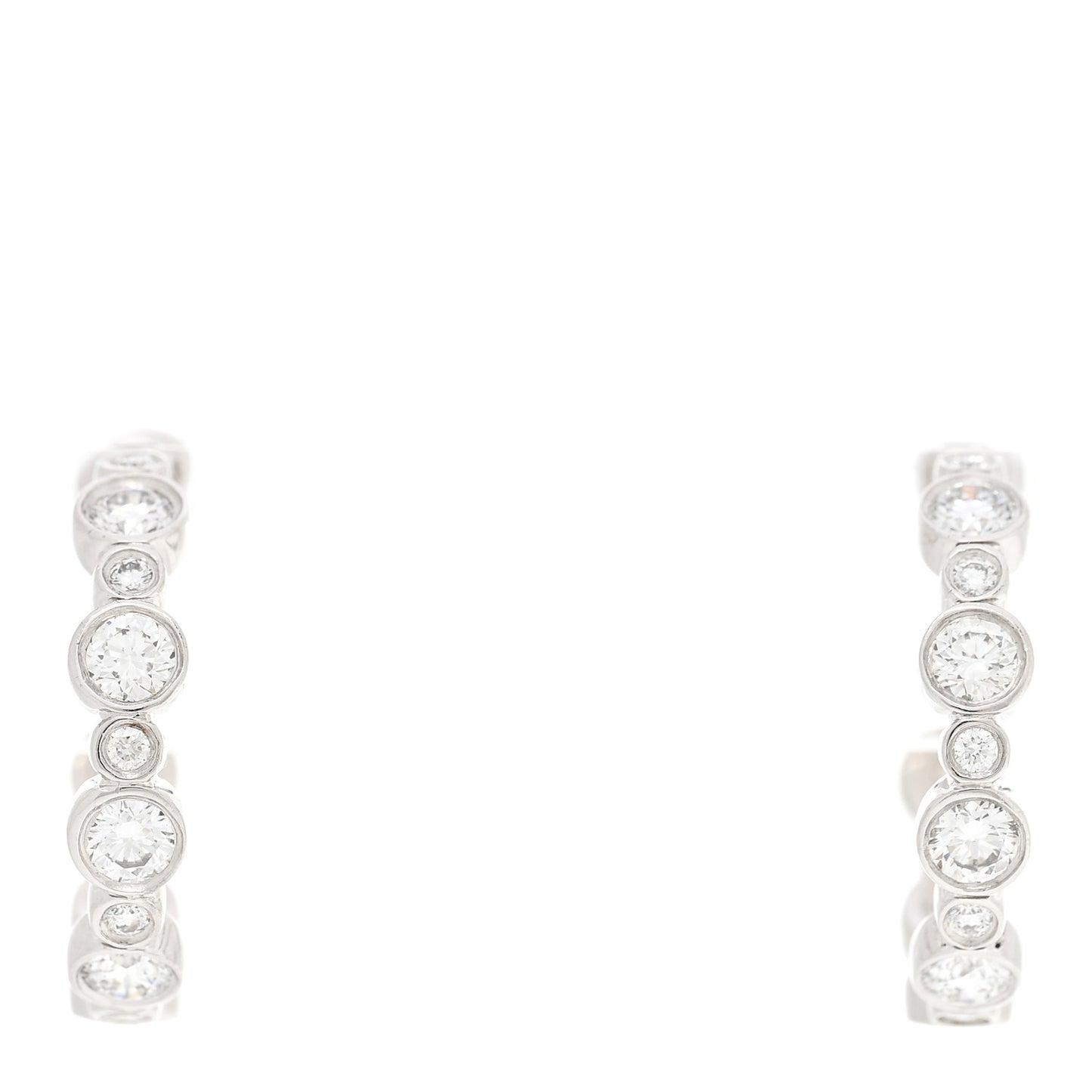 Platinum Diamond Jazz Hoop Earrings