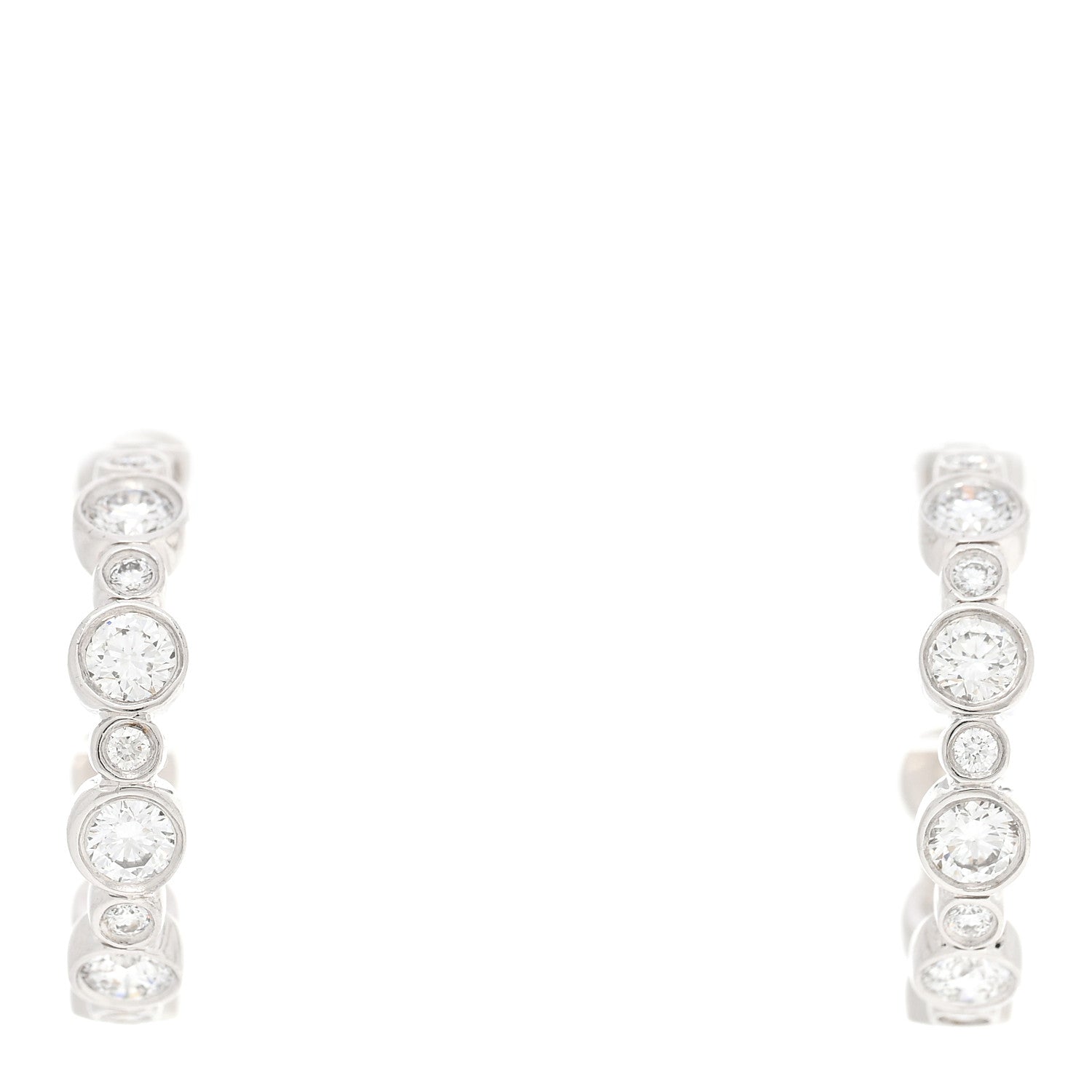 Tiffany Platinum Diamond Jazz Hoop Earrings 1 of 4