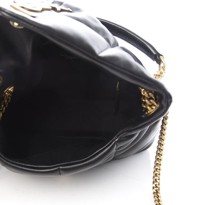 Saint Laurent Lambskin Quilted Small Loulou Puffer Monogram Chain Satchel Black 5 of 10