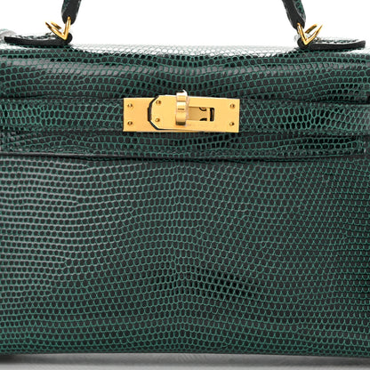 Hermes Shiny Lizard Mini Kelly Sellier 20 Vert Cypress 7 of 10