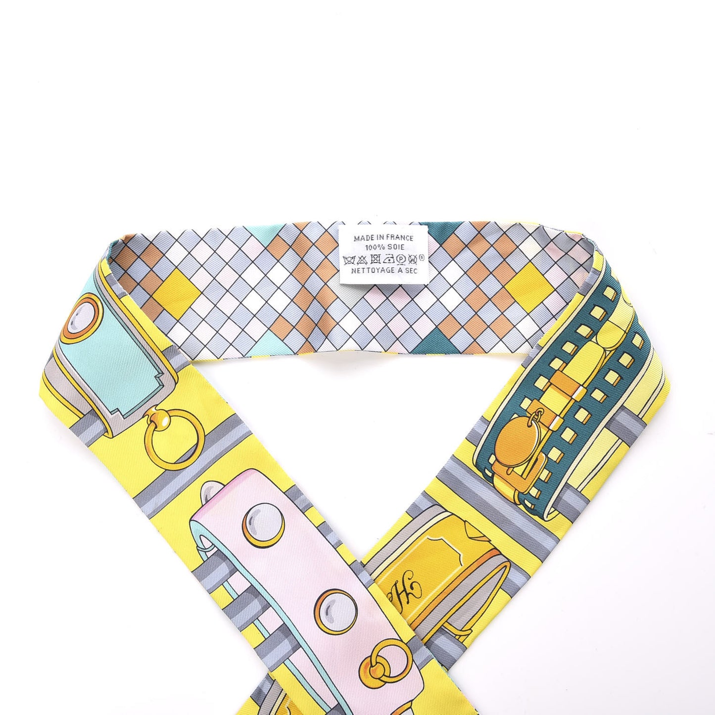 Silk Colliers De Chiens Remix Twilly Jaune Vif Gris Perle