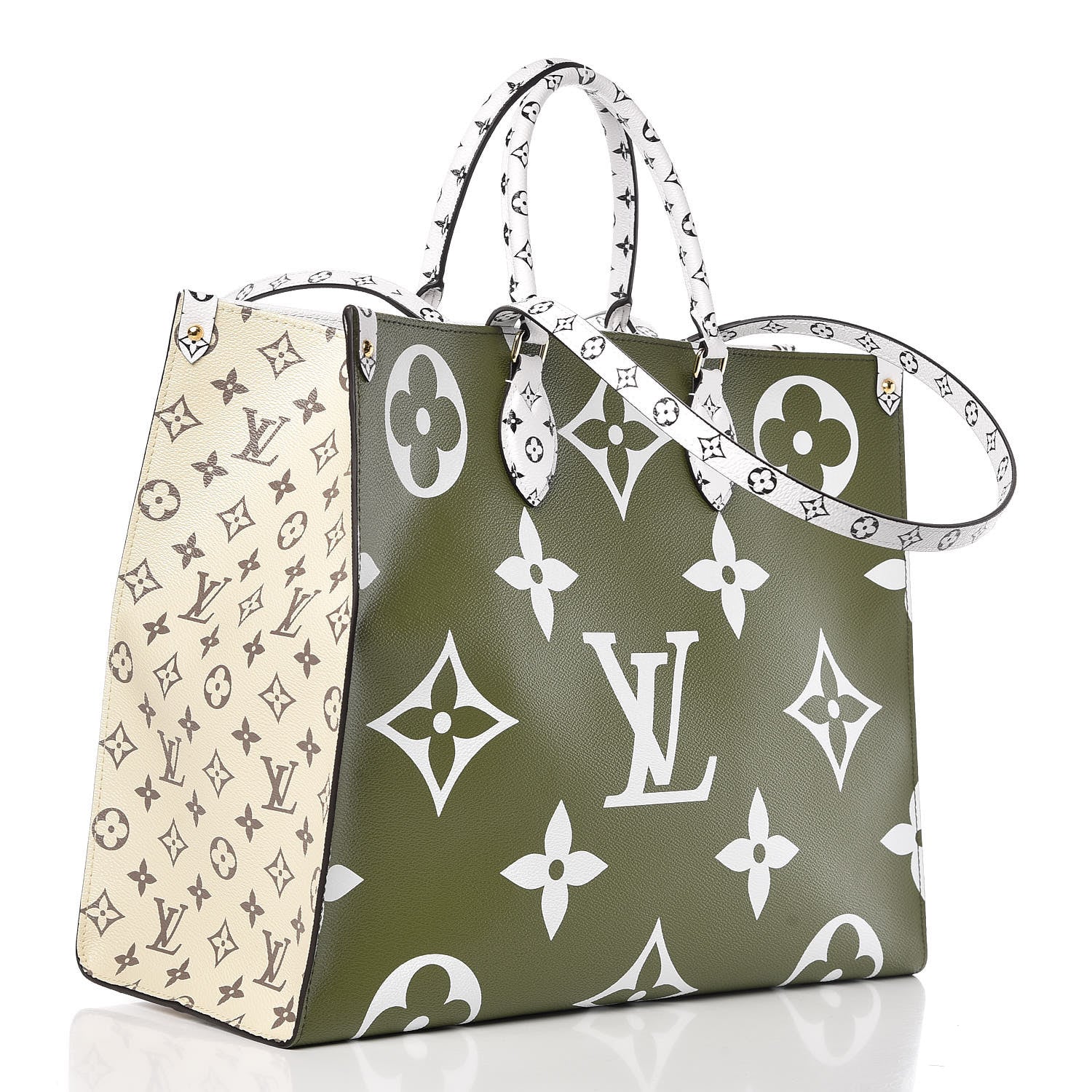 Louis Vuitton Monogram Giant Onthego GM Kaki Beige 4 of 11