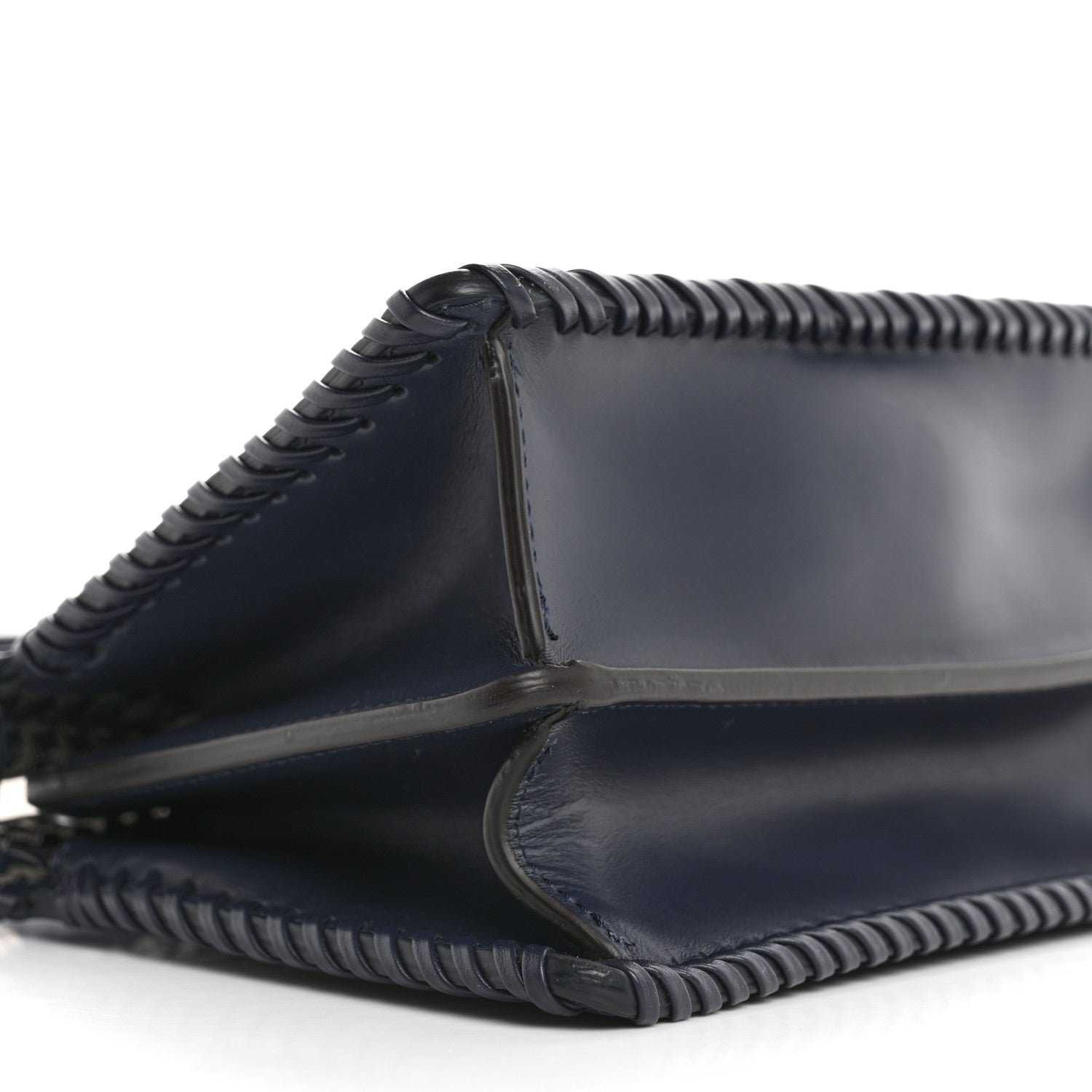 Fendi Vitello King Shiny Nappa Intreccio Petite Peekaboo I SEE U Satchel Midnight 11 of 12