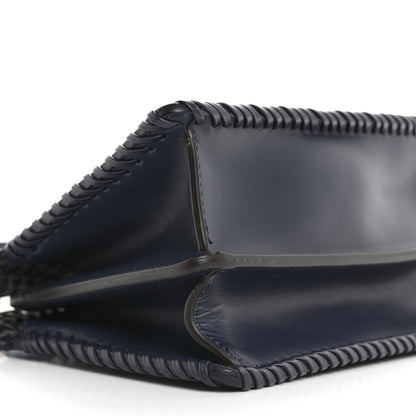 Fendi Vitello King Shiny Nappa Intreccio Petite Peekaboo I SEE U Satchel Midnight 11 of 12