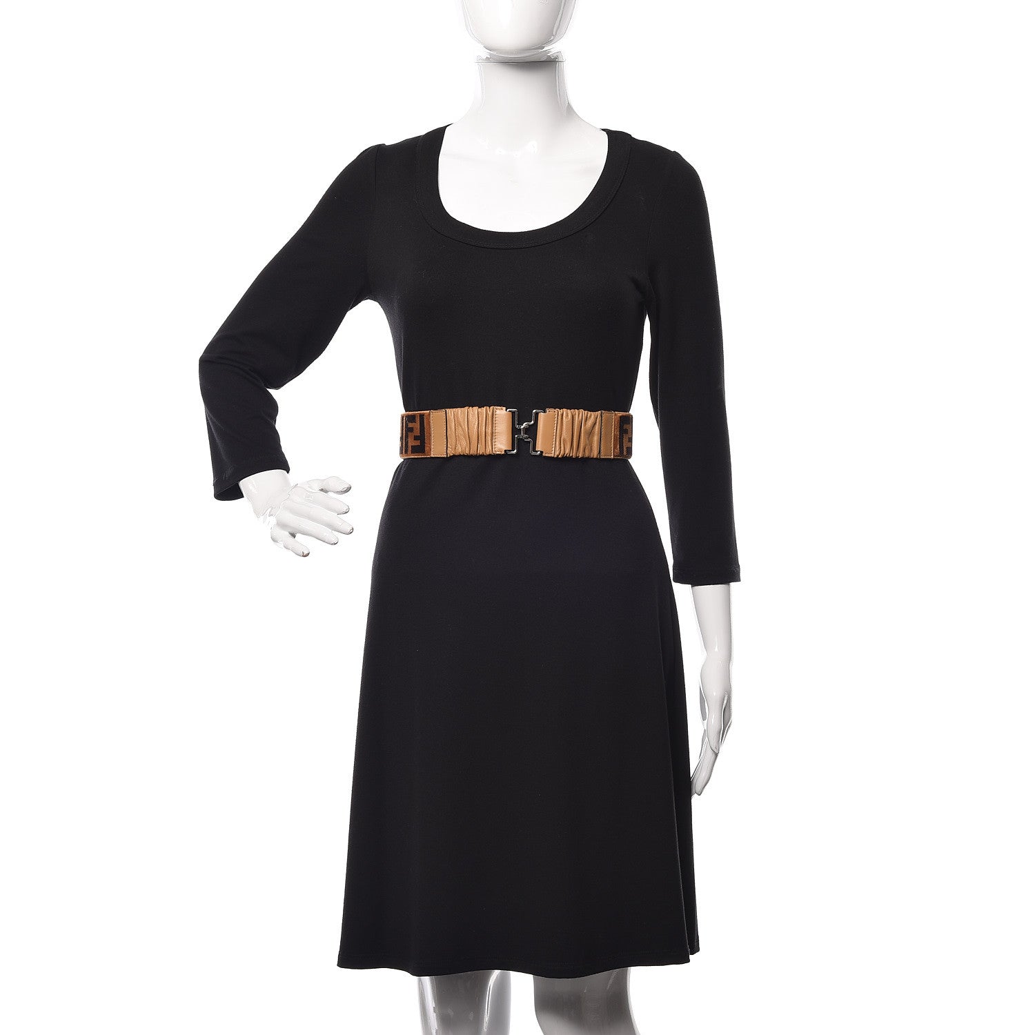 Fendi Velvet FF Belt 85 34 Tobacco 2 of 6