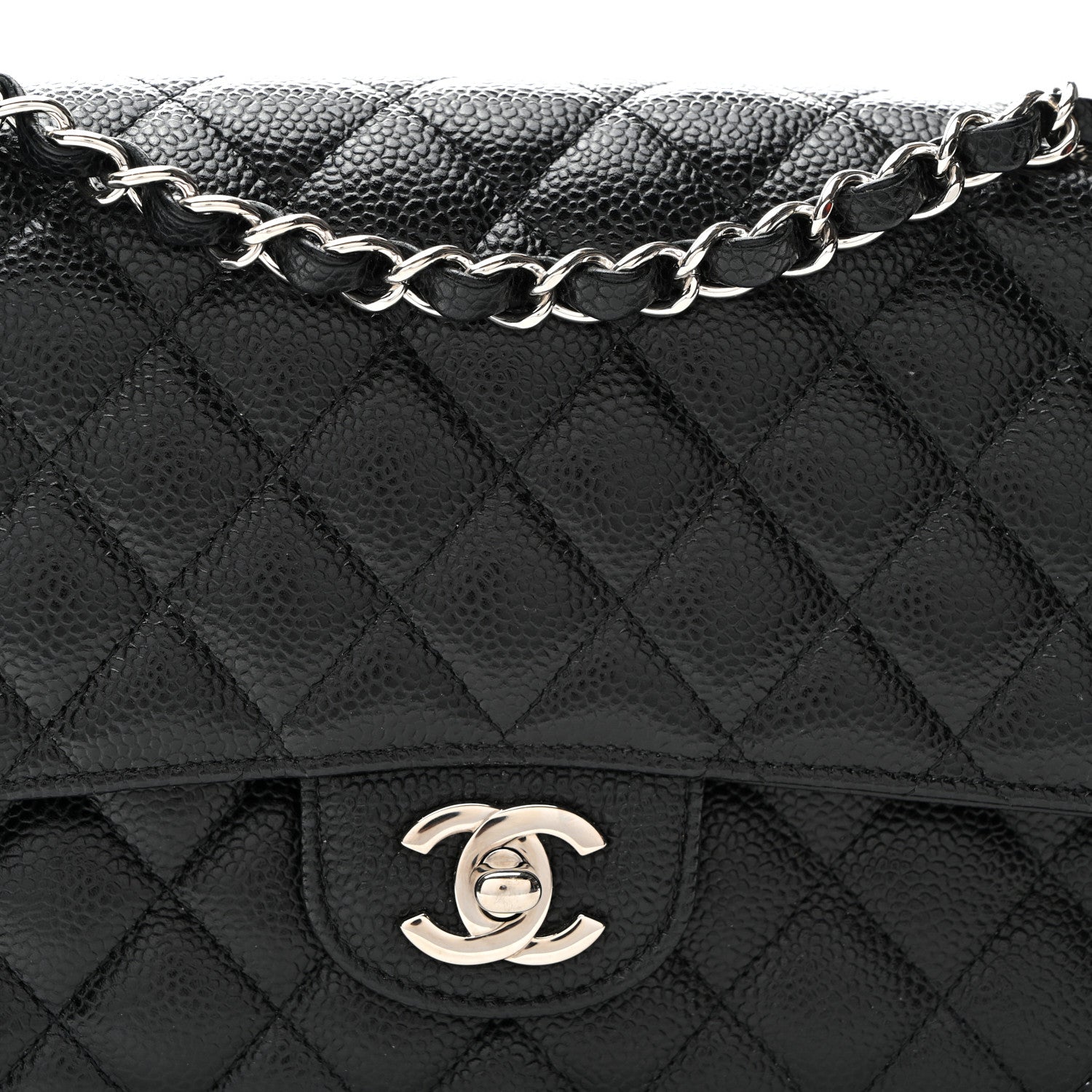 Chanel Caviar Quilted Medium Double Flap Black 8 of 10