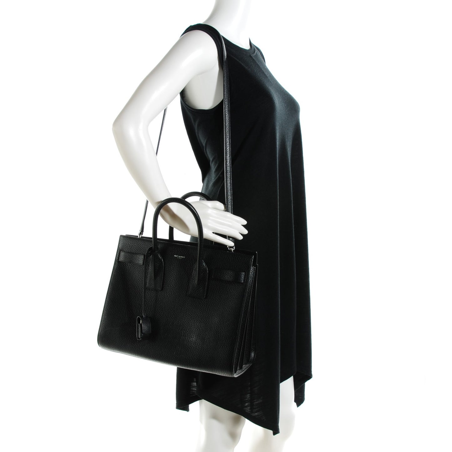 Grained Calfskin Small Sac De Jour Black